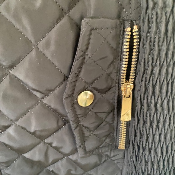 Black Quilted Vest with Tan Trim - Picture 4 of 13
